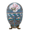 A RUSSIAN EASTER EGG GILT SILVER ENAMEL CLOISONNE PIC-0