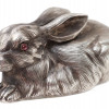 A RUSSIAN SILVER RABBIT FIGURINE WITH RUBY EYESRUSSIAN SILVER RABBIT FIGURE PIC-0