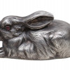 A RUSSIAN SILVER RABBIT FIGURINE WITH RUBY EYESRUSSIAN SILVER RABBIT FIGURE PIC-1