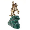 RUSSIAN GILT SILVER AND MALACHITE STATUE PETER I PIC-1