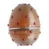 A RUSSIAN EASTER EGG HONEY AGATE RUBY SILVER PIC-0