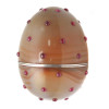 A RUSSIAN EASTER EGG HONEY AGATE RUBY SILVER PIC-2