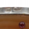 A RUSSIAN EASTER EGG HONEY AGATE RUBY SILVER PIC-8