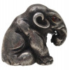 A RUSSIAN SILVER ELEPHANT FIGURINE WITH RUBY EYES PIC-3