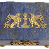 A RUSSIAN JEWELRY BOX LAPIS LAZULI GILT SILVER PIC-6