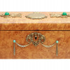 RUSSIAN KARELIAN BIRCH BOX WITH SILVER AND STONES PIC-0