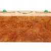 RUSSIAN KARELIAN BIRCH BOX WITH SILVER AND STONES PIC-2