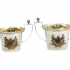 A SET OF RUSSIAN IMPERIAL SILVER MILK JUG AND CUP PIC-0