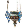 A RUSSIAN LAMPADA SILVER ENAMEL PLIQUE A JOUR PIC-3