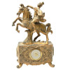 VINTAGE BRONZE FIGURAL MANTEL CLOCK ROMAN SOLDIER PIC-0