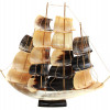 A VINTAGE HAND CARVED FROM HORN MODEL OF SHIP PIC-3