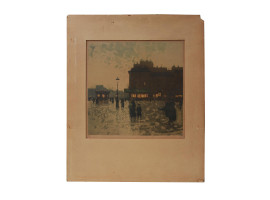 FRENCH COLOR ETCHING PARIS BY LUIGI LOIR