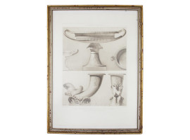 AN ANTIQUE FRENCH ETCHING, FRAGMENTS ANTIQUES