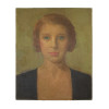 20TH CENTURY OIL PAINTING PORTRAIT OF A WOMAN PIC-0