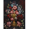 VINTAGE OIL PAINTING STILL LIFE WITH FLOWERS PIC-1