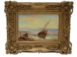 BRITISH OIL ON BOARD PAINTING BY GEORGE CHAMBERS