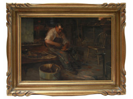 AN AMERICAN PAUL E. HARNEY OIL ON CANVAS PAINTING