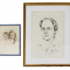 PAIR OF VINTAGE PORTRAITS PAINTINGS MAN TWO GIRLS PIC-0