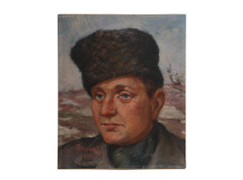 A RUSSIAN OIL PAINTING SIGNED BURLIUK, 1920