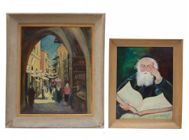 A LOT OF TWO VINTAGE SIGNED OIL PAINTINGS