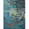 A CHARLOTTE ROSS OIL ON CANVAS PAINTING SEA STORY PIC-2