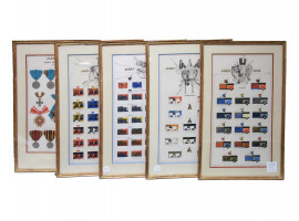 AFTER CHARLES PAJOL SET FIVE LITHOGRAPHS INSIGNIA