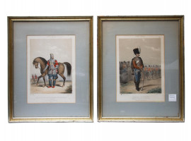 AFTER CHARLES PAJOL PAIR LITHOGRAPHS RUSSIAN ARMY