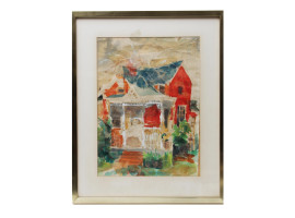 A VINTAGE SIGNED WATERCOLOR ON PAPER PAINTING