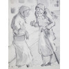 WWII ARMENIAN SOVIET ERA ILLUSTRATION INK PAINTING PIC-1