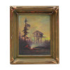 AN ANTIQUE OIL ON CANVAS NORTH WEST COAST SCENE PIC-0