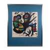 AN ABSTRACT MID CENTURY LITOGRAPH BY JOAN MIRO PIC-0