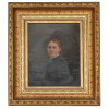 AN ANTIQUE AMERICAN OIL ON BOARD PORTRAIT PIC-0