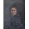 AN ANTIQUE AMERICAN OIL ON BOARD PORTRAIT PIC-1