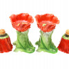 ROYAL BAYREUTH PORCELAIN POPPY SET OF PIN HOLDERS PIC-0