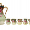 A FRENCH LIMOGES PORCELAIN FLORAL CHOCOLATE SET PIC-1