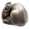 A RUSSIAN SILVER MOUSE FIGURINE WITH RUBY EYES PIC-1