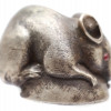 A RUSSIAN SILVER MOUSE FIGURINE WITH RUBY EYES PIC-3