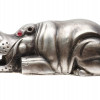 RUSSIAN SILVER HIPPOPOTAMUS FIGURINE W RUBY EYES PIC-3