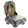 A RUSSIAN GILDED SILVER ENAMEL SALT CELLAR THRONE PIC-0