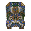 A RUSSIAN GILDED SILVER ENAMEL SALT CELLAR THRONE PIC-2