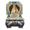 A RUSSIAN GILDED SILVER ENAMEL SALT CELLAR THRONE PIC-4