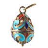 A RUSSIAN SILVER AND ENAMEL EASTER EGG PENDANT PIC-0