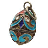 A RUSSIAN SILVER AND ENAMEL EASTER EGG PENDANT PIC-1