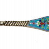 A RUSSIAN GILT SILVER AND ENAMEL SUGAR SPOON PIC-3