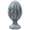 RUSSIAN SILVER & CLOISONNE ENAMEL EGG TRINKET BOX PIC-0