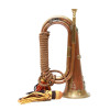 AN ANTIQUE BRASS AND SILVER REGIMENT BUGLE HORN PIC-0