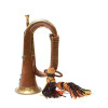 AN ANTIQUE BRASS AND SILVER REGIMENT BUGLE HORN PIC-2