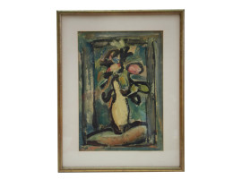 FRENCH LITHOGRAPH VASE FLOWERS BY GEORGES ROUAULT