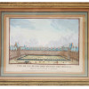 AN 18TH CEN COLOR ENGRAVING OF FRENCH CITY VIEW PIC-0