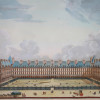 AN 18TH CEN COLOR ENGRAVING OF FRENCH CITY VIEW PIC-2